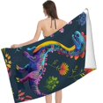 thumbnail image 2 of PHYHOO Animal Microfiber Beach Towel, Colorful Flower Large Oversized Beach Towel Lightweight Quick Dry Soft Absorbent Bath Towel, Sand Free Towel for Swimming Travel Sports 30x60in, 2 of 8