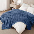 thumbnail image 1 of Cobija Tamaño Queen, Cobija de Tiras Extra Suave, Mantas Acogedoras y Esponjosas para Cama, Sofá, Ligera y Versátil para Oficina, Recámara, Picnic, Decoración Del Hogar, 90x108" Azul, 1 of 7