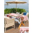 thumbnail image 4 of Outdoor Tablecloth with Umbrella Hole and Zipper, Pink Christmas Rectangle Table Cloth 60x120 Inch Waterproof Tablecloth, Santa Snowman Snowflake Gifts Elk Picnic Table Cover for Patio Camping, 4 of 7