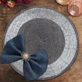 thumbnail image 5 of Beaded Placemats Set of 4 for Dining Table, Table Placemats, 14 Inches Round - Silver Gray, 5 of 10
