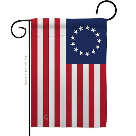 Ornament Collection G192173-BO 13 x 18.5 in. Betsy Ross American USA Historic Garden Flag with Double-Sided Horizontal House Decoration Banner Yard Gift