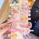 thumbnail image 2 of Juego de 14 Uds. De horquillas para el pelo con patrón de dibujos animados de frutas y flores de princesa coloridas y bonitas, pinzas para el pelo para niñas, color rosa, 2 of 5