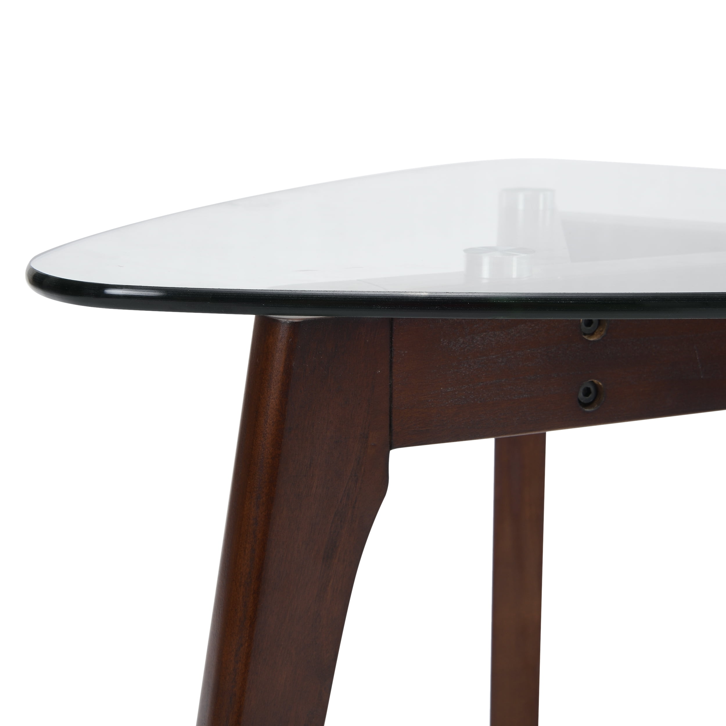 Noble House Fircrest Wood and Glass End Table, Walnut