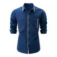 thumbnail image 1 of Blusa y camisa de manga larga con cuello vuelto para hombre, blusa informal de moda con cuello vuelto, camisa transpirable de manga larga, blusa para hombre, 1 of 4