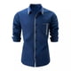 thumbnail image 1 of Blusa y camisa de manga larga con cuello vuelto para hombre, blusa informal de moda con cuello vuelto, camisa transpirable de manga larga, blusa para hombre, 1 of 4