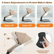 Baby Swing,Bluetooth Baby Swing for Infants Portable Baby Swing for Newborn, Electric Baby Swings with 5 Gears & Time Set & Music&Remote Control, Infant Swing for Babies 0-6 Months, Unisex,Khaki