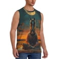 thumbnail image 2 of Fuzoiu Sunset Prairie Meditating Horse Print Men's Sleeveless T-shirt,Sleeveless Tee Shirts,Quick-Dry Athletic Tank Top for Gym, Running, Sports & Outdoor Activities-XX-Large, 2 of 7