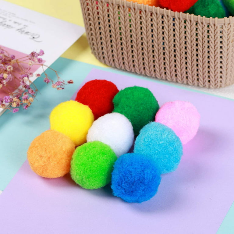 Very Large Assorted Pom Poms for DIY Creative Crafts Decorations, Assorted Colors (200Pack 1.5 inch)