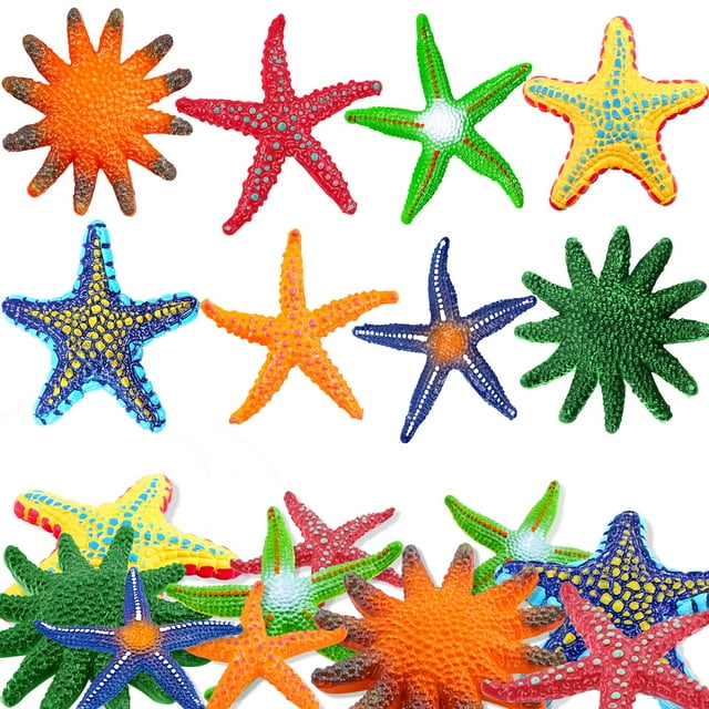 Juguetes para piscinas de buceo YUJUN, estrellas de mar grandes y coloridas para niños, 16 unidades