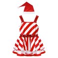 thumbnail image 3 of YiZYiF Kids Girls Sequins Striped Tutu Dance Dress Figure Skating Christmas Party Candy Cane Costume Red 12, 3 of 7