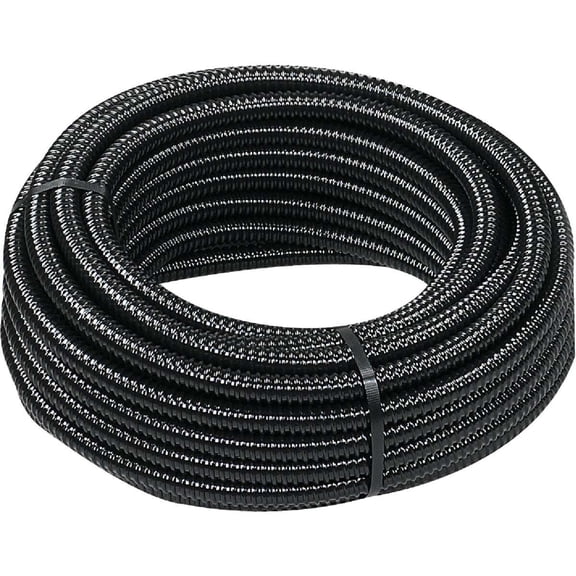 Pondmaster Corrugated PVC Pond Tubing - 20 Ft x 3/4 In, Black — Home & Garage Storage, Stackable Design