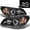 Solid Matte Black Paint Housing, variant on AKKON - For Elantra Black Bezel Dual DRL Daylight LED Strip Projector Headlights Front Lamps Replacement