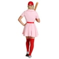 thumbnail image 2 of Women's A League of Their Own Costume | Dottie Baseball Costume with Embroidered Patches and Canvas Hat, Girls Baseball Costume, 2 of 9