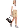 thumbnail image 4 of Women'S Cargo Denim Shorts Knee Length with 6 Pockets Summer Casual Elastic Waist Jorts Khaki 4XL, 4 of 7