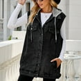 thumbnail image 3 of HTNBO Women's Oversized Denim Vest Mid Long Jean Vest Sleeveless Jackets Distressed Vest Cotton, 3 of 7