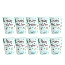 10 Pcs Christmas Themed Party Christmas Atmosphered Disposable Paper Cups Suitable For Party Dinners And Family Gatherings