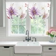 thumbnail image 4 of Purple Flowers Blossom Balloon Curtains for Living Room/French Door, Spring Pastoral Garden Wildflowers Tie Up Curtains 63 Inch Length Energy Saving Kitchen Curtains Shades for Windows 42"x63", 4 of 8