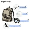 thumbnail image 2 of Japuie Western Desert Cowboy Durable Canvas Laptop Backpack - Water-Resistant, Adjustable Shoulder Strap, Large Capacity for 15-17in Laptops, Stylish & Lightweight for School, Work & Travel, 2 of 5