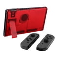 thumbnail image 5 of eXtremeRate Transparent Clear Red Console Back Plate DIY Replacement Housing Shell Case for Nintendo Switch Console with Kickstand – JoyCon Shell NOT Included, 5 of 7