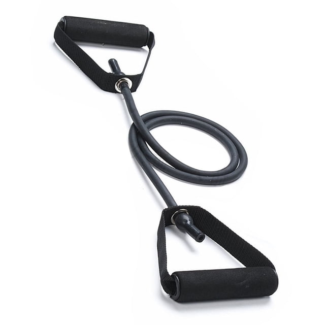 Cuerda de tensión recta TPE de 30 lb para entrenamiento de fuerza, cuerda elástica para tirar hacia atrás y hacer ejercicio, color negro