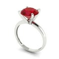 thumbnail image 2 of Clara Pucci 14K White Gold 2.5ct Tourmaline Solitaire Ring for Women, 2 of 8