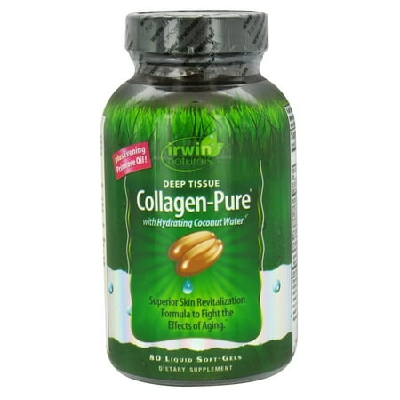 Irwin Naturals Deep Tissue Collagen-Pure with Coconut Water - Intensive Skin Nourishment - 80 Liquid