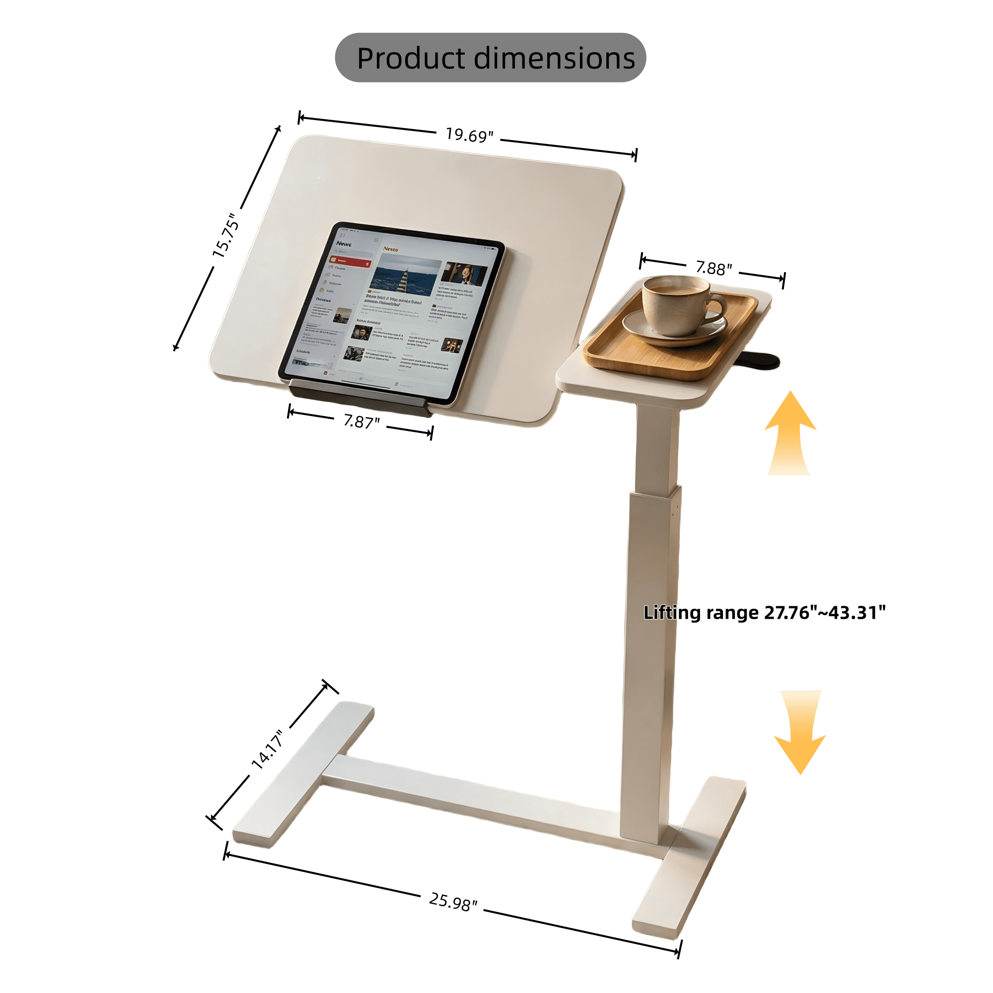 Mobile Standing Desk w/ Flip Top, 4 Wheels, Adjustable Height & Angle
