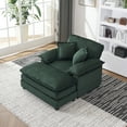 thumbnail image 3 of LITVZ Wide Chaise Lounge Chair Indoor, 56.3" Oversized Chair and Ottoman, Cozy Corduroy Chaise Lounge Chair Indoor Comfy for Living Room, Bedroom, Office, Green, 3 of 10