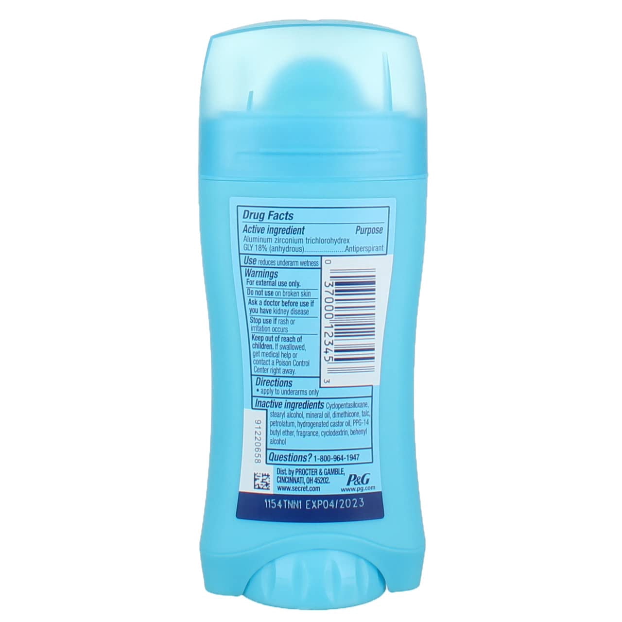 Secret 24Hr Solid Antiperspirant Deodorant Shower Fresh, 2.6 oz, 12 Pack