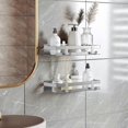 thumbnail image 5 of Shower Shelf Self Adhesive Bathroom Shelf Wall Mounted Stick on Shower Caddy SUS304 Stainless Steel, 30CM, 5 of 5