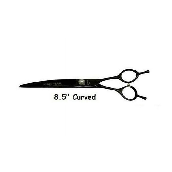 Professional Pet Grooming Shears Black Pearl Even Handle Straight or Curved 8.5" (8.5" Curved)