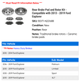 thumbnail image 2 of Rear Brake Pad and Rotor Kit - Compatible with 2013 - 2019 Ford Explorer 2014 2015 2016 2017 2018, 2 of 2