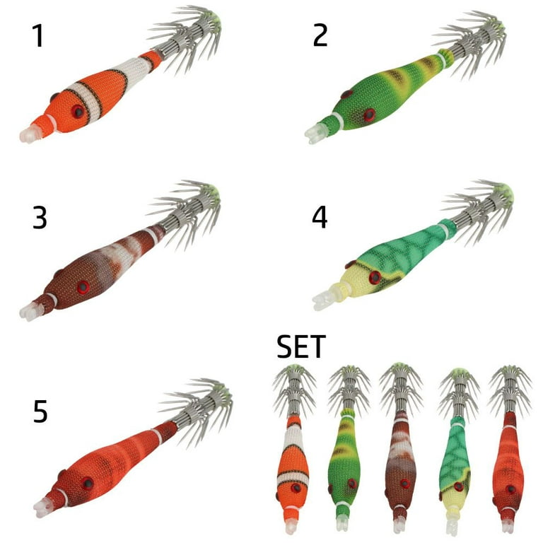 Fishing 5pcs/Lot 60mm 3g Set Pre-Rigged Jig Head Soft Shrimp