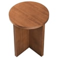 thumbnail image 5 of Modway Silas Round Modern Wood Side Table with X-Shaped Base in Walnut, 5 of 8