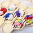 thumbnail image 2 of Wooden Hexagonal Shaped Storage Box Jewelry Box Wedding Gifts Favors Box Holder, 2 of 8