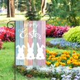 thumbnail image 4 of Happy Easter Bunny Wooden Board Garden Flag - 12x18" Colorful Spring Rabbit Farmhouse Yard Outdoor Decor Double Sided, 4 of 4