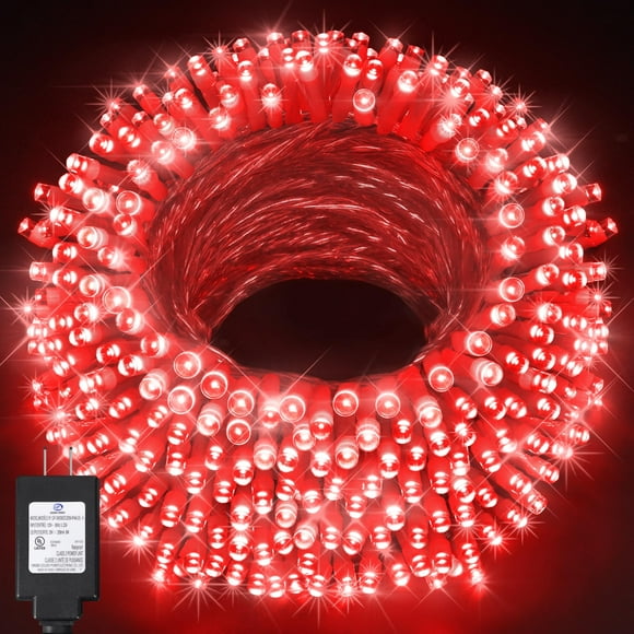 Luces de Navidad KNONEW 60m 500 LED 8 Modos Impermeables Rojas