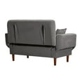 thumbnail image 5 of Lounge Sofa, Upholstered Sofa Bed with 2 Pillows, Wood Legs, Back and Armrest, Convertible into Twin Bed, Leisure Couch for Living Room Bedroom Furniture, Gray, 56.5” x 31.1” x 35”H, 5 of 7
