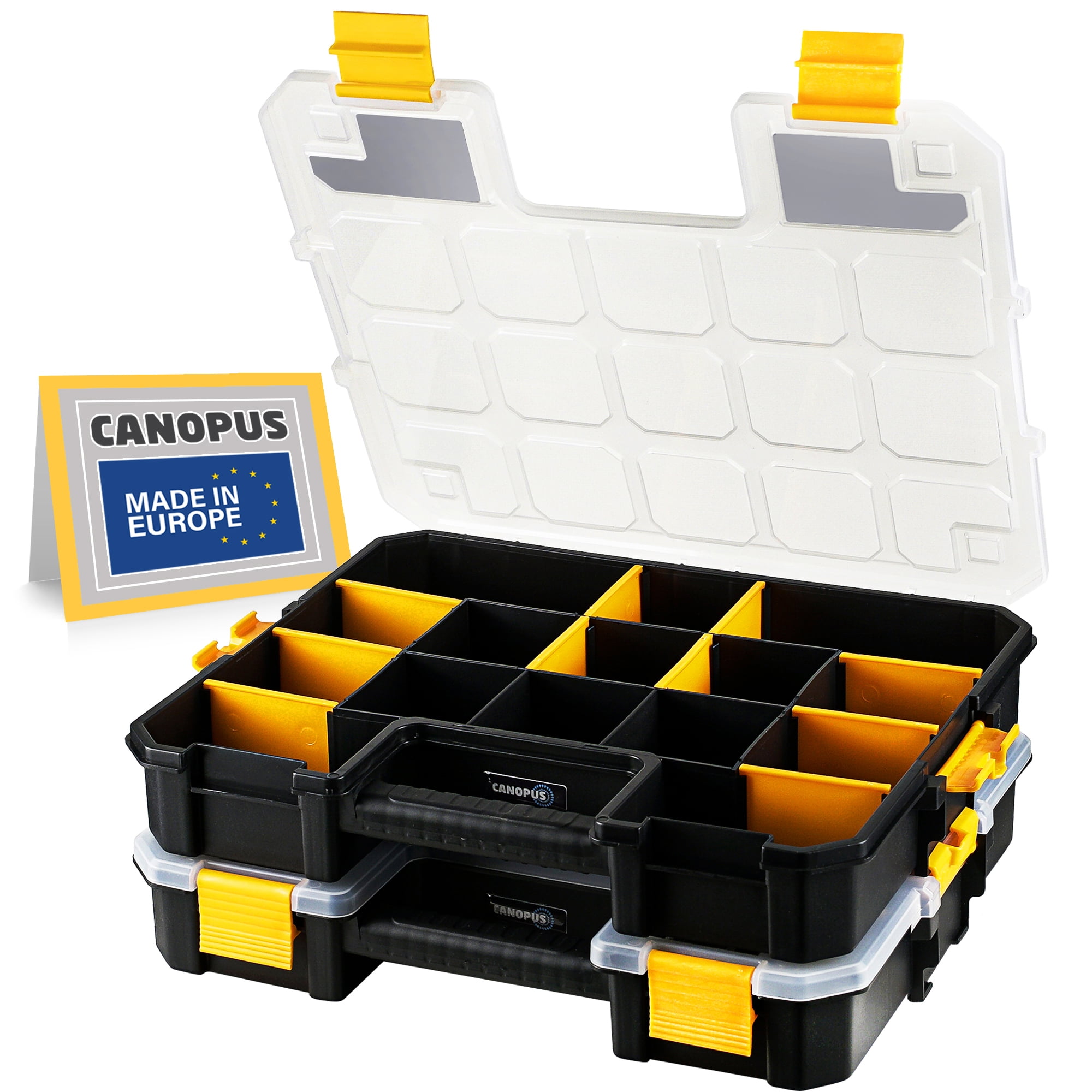 Hardware Box Storage Organizer Portable Durable Plastic 18 Compartments Hinged 