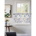 thumbnail image 3 of Blue Coastal Tier Curtains 36 Inch Length,Sheer Curtains for Bedroom Living Room Window Summer Coral Shell Sea Beach Nautical Rod Pocket Drapes Kitchen Curtains Small Half Window 27.5"x36" 2 Panels, 3 of 6