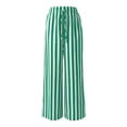 thumbnail image 3 of Stralyhd Palazzo Pants for Women Straight Leg 2026 Summer Striped Pants Casual Flowy Lounge Pants Drawstring Elastic Waist Trousers with Pockets Green XXL, 3 of 7