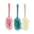 thumbnail image 1 of Cepillo de baño de mango largo (3 unidades), cómodo y suave, para la espalda (azul, blanco y rosa)., 1 of 5