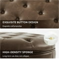 thumbnail image 4 of 30-Inch Round Storage Ottoman, Modern Button Circle Storage Coffee Table with Removable Lid Top,Upholstered Large Footrest Stool for Bedroom,Living Room,PU Leather,Coffee, 4 of 15