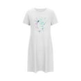 thumbnail image 4 of Bnwani womens nightgowns & sleepshirts Fashion Oversized crew neck Short Sleeve Printed White size S-XXL, 4 of 5