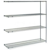 Nexel 5 Shelf Nexelon Blue Wire Shelving Unit Add On 54""W x 18""D x 74""H
