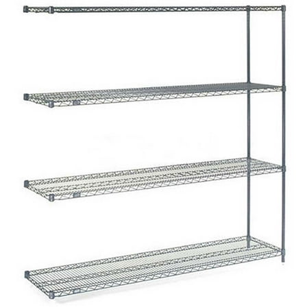 Nexel 5 Shelf Nexelon Blue Wire Shelving Unit Add On 54""W x 18""D x 74""H