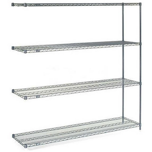 Nexel 5 Shelf Nexelon Blue Wire Shelving Unit Add On 72""W x 24""D x 74""H