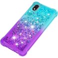 thumbnail image 6 of Samsung Galaxy A01 Core Case,Creativity Clear Gradient Quicksand Glitter Flowing Liquid Floating TPU Case Bling Diamond Sparkle Cover for Samsung Galaxy A01 Core JB Bluish Violet, 6 of 14