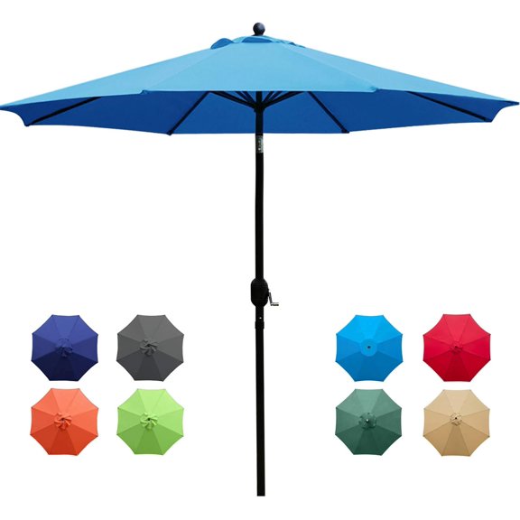 Bibana 9Ft Patio Umbrella Outdoor Table Umbrella with 8 Sturdy Ribs