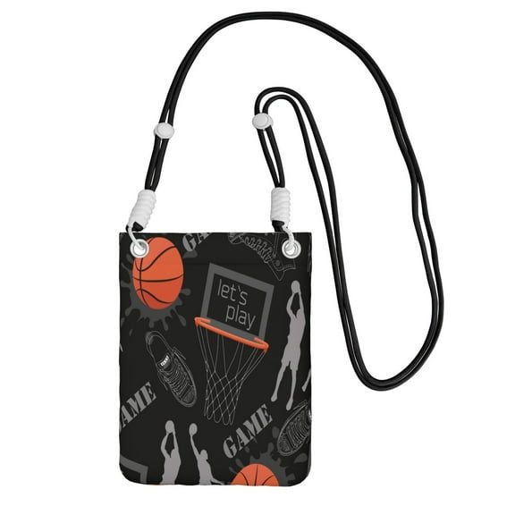 Small Crossbody Purse Women Carry Cell Phone Bag Mini Shoulder Purse Wallet Smart Phone Wallet Sport Wallpaper Basketball Pattern Balls